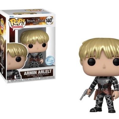 Figura Funko Pop Armin Arlert da série Attack on Titan com caixa
