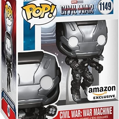 Figurinha Funko POP War Machine Marvel na caixa