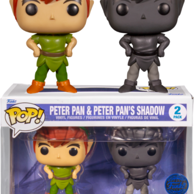Funko POP! Peter Pan e sombra em conjunto de duas figuras em vinil em caixa transparente