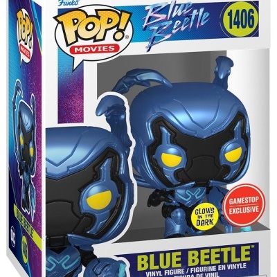 Figura Funko Pop! Blue Beetle em embalagem