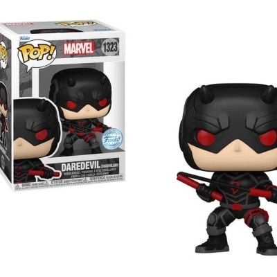 Figura de vinil colecionável Daredevil preto e vermelho com embalagem Pop! Marvel