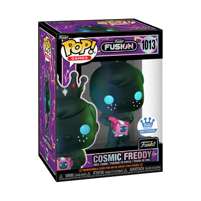 Caixa de figura Funko Pop Cosmic Freddy verde escuro com olhos azuis