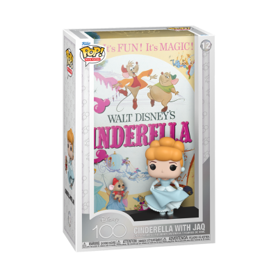Funko Pop! Disney 100 Cinderella with Jaq número 12 em caixa com personagem Cinderella