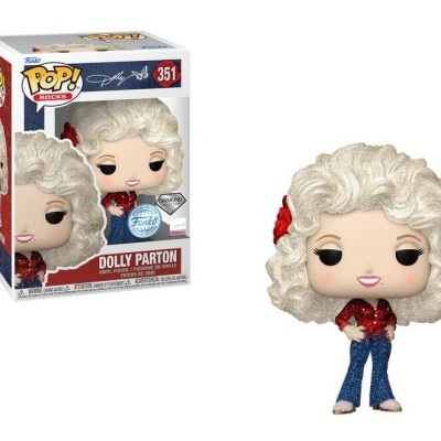 Figura Funko Pop! da Dolly Parton e sua embalagem