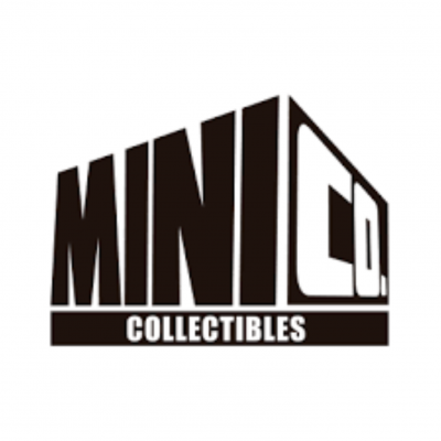 Logótipo MINI CO. COLLECTIBLES em preto e branco formato tridimensional.