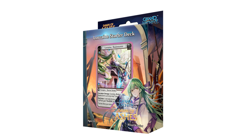 Caixa do jogo de cartas Lucrecia Starter Deck com personagem feminina e título Record of Grancrest War
