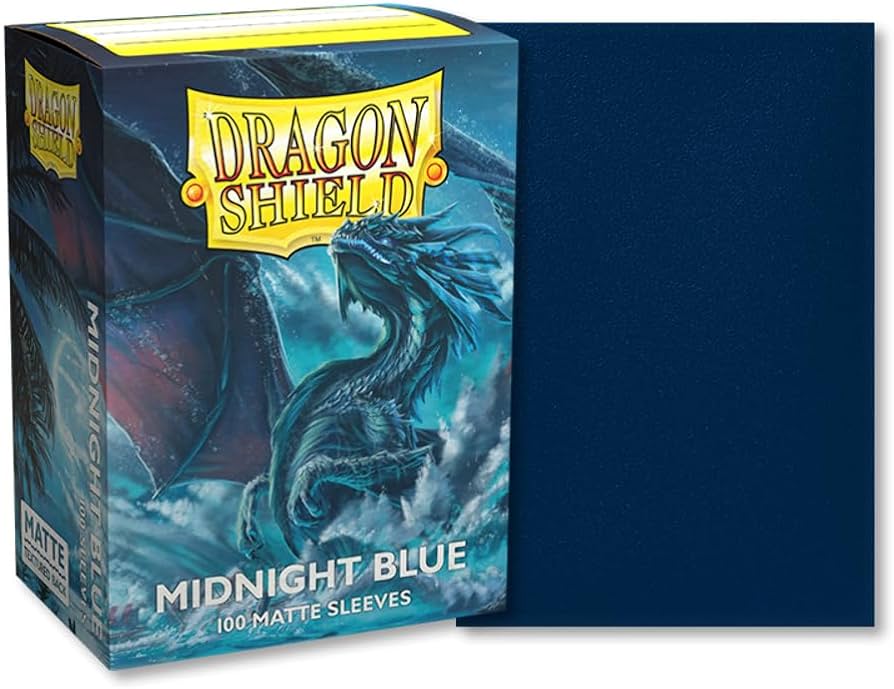 Caixa DRAGON SHIELD Midnight Blue com capa azul para cartas