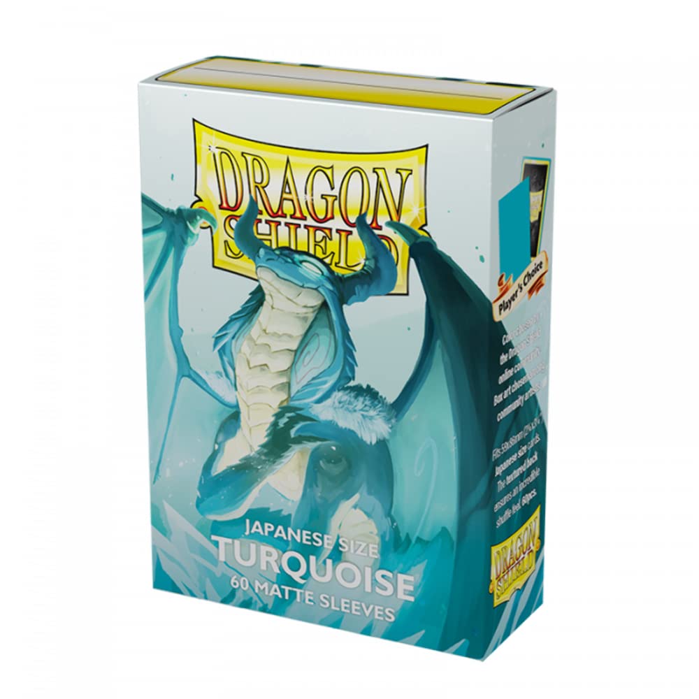 Caixa de protetores para cartas Dragon Shield turquesa com dragão azul