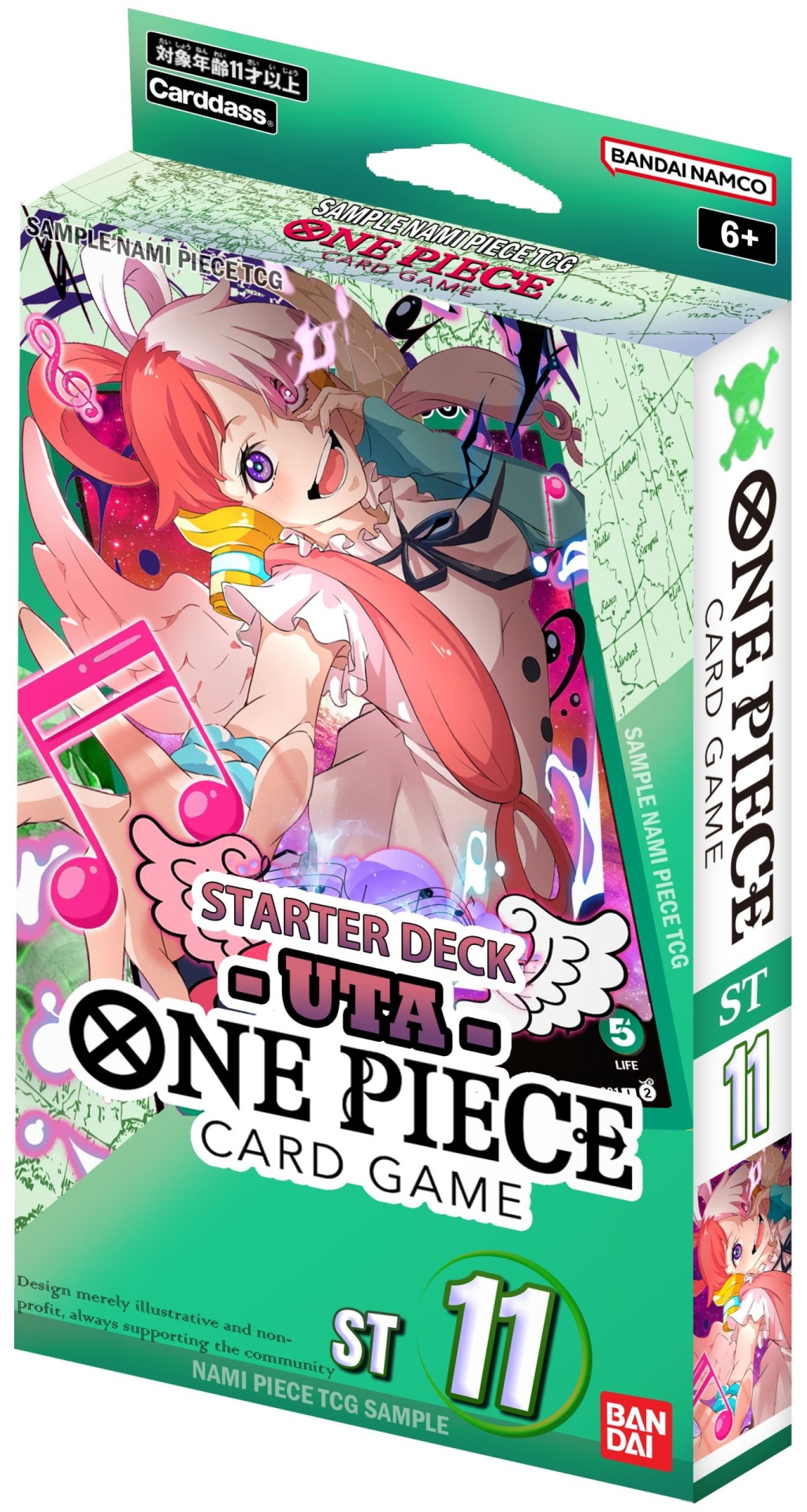 Embalagem do jogo de cartas One Piece Card Game, Starter Deck Uta, com personagem feminina desenhada