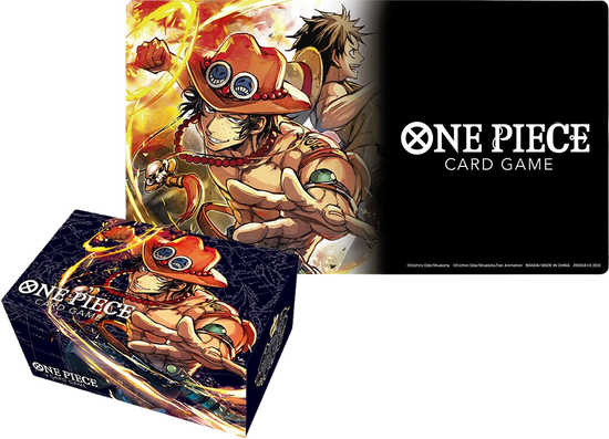 Caixa do jogo ONE PIECE CARD GAME com ilustração de personagem e fundo preto