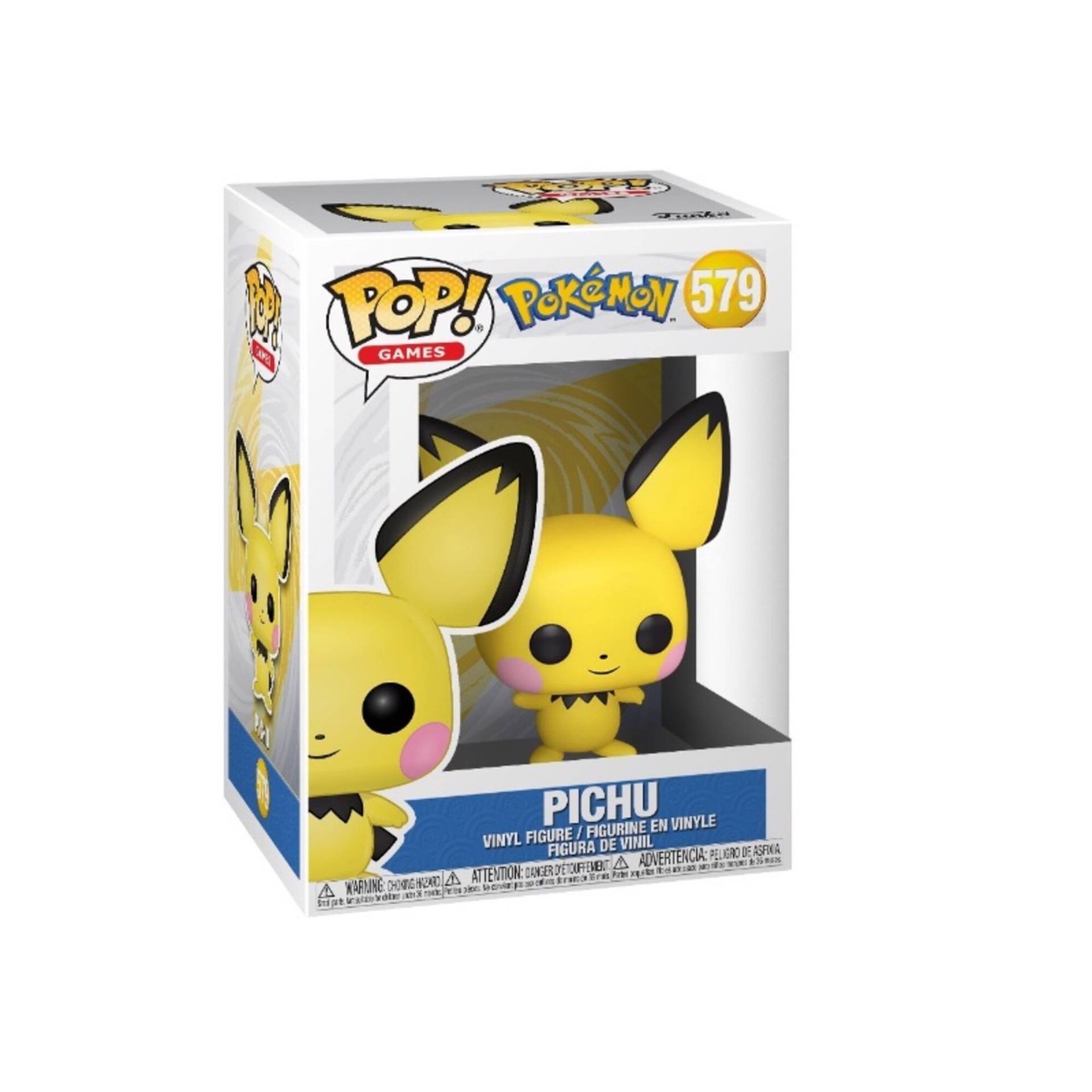 Boneco de vinil Pop! Pokémon Pichu na caixa