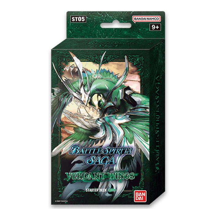 Caixa de baralho Battle Spirits Saga Verdant Wings com ilustração de personagem fantástico