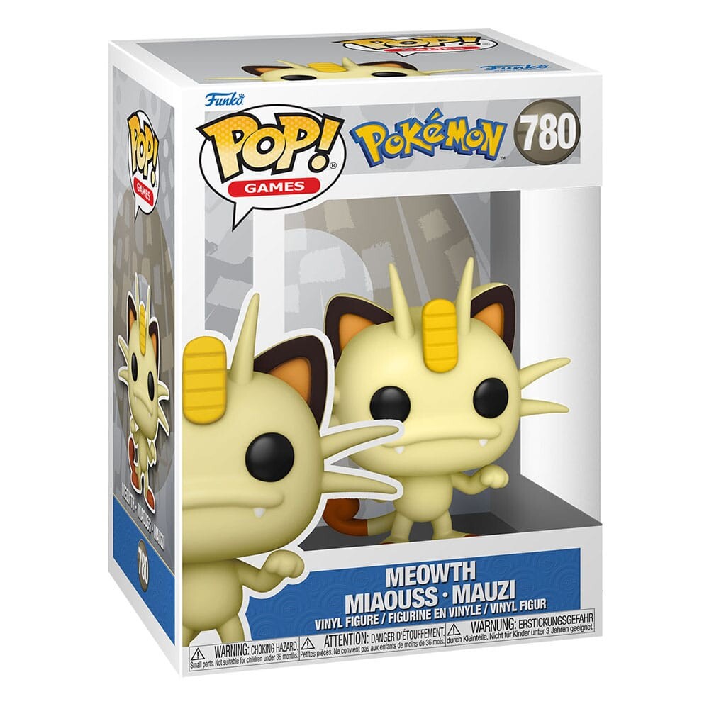 Figura Funko Pop! de vinil do Pokémon Meowth na caixa