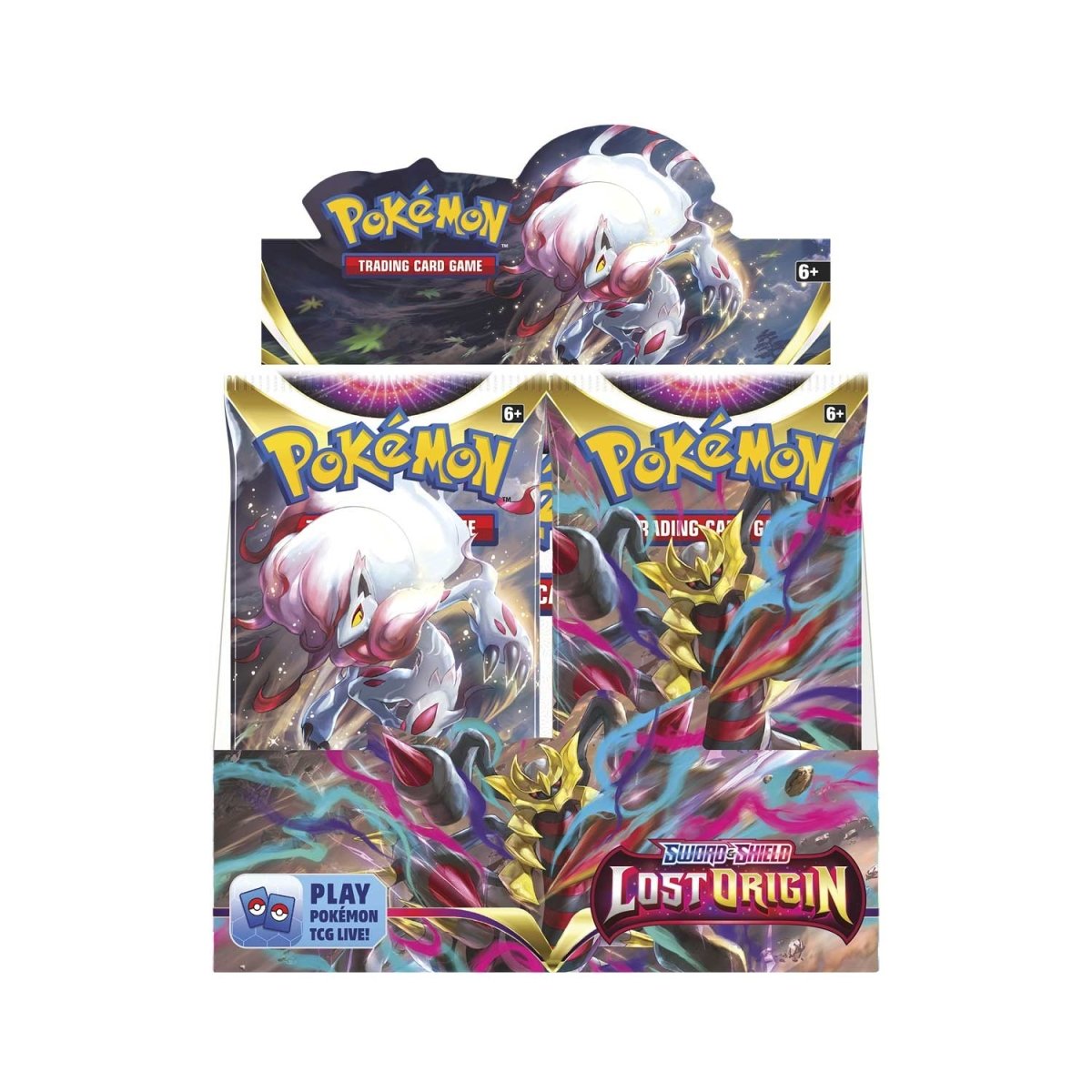 Expositor com pacotes de cartas Pokémon Sword & Shield Lost Origin