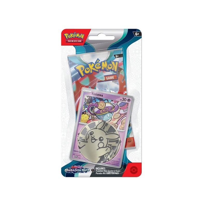 Cartão Pokémon Simisear em embalagem plástica com cartão azul, vermelho e branco.