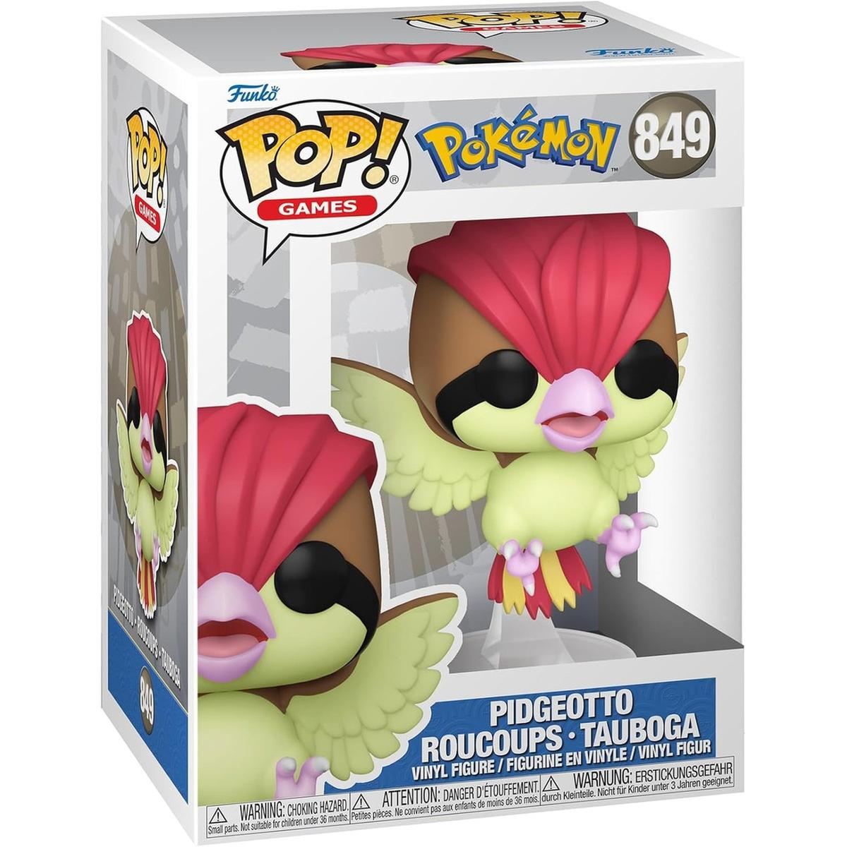 Funko Pop! de vinil de Pokémon Pidgeotto número 849 na embalagem