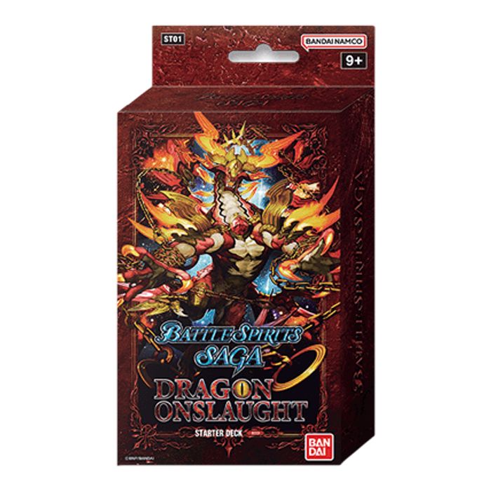 Caixa Battle Spirits Saga Dragon Onslaught starter deck com dragão colorido