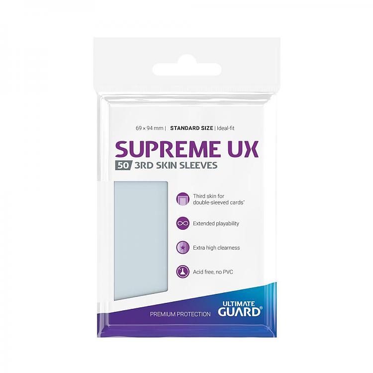 Pacote de protetores para cartas transparentes com texto SUPREME UX ULTIMATE GUARD