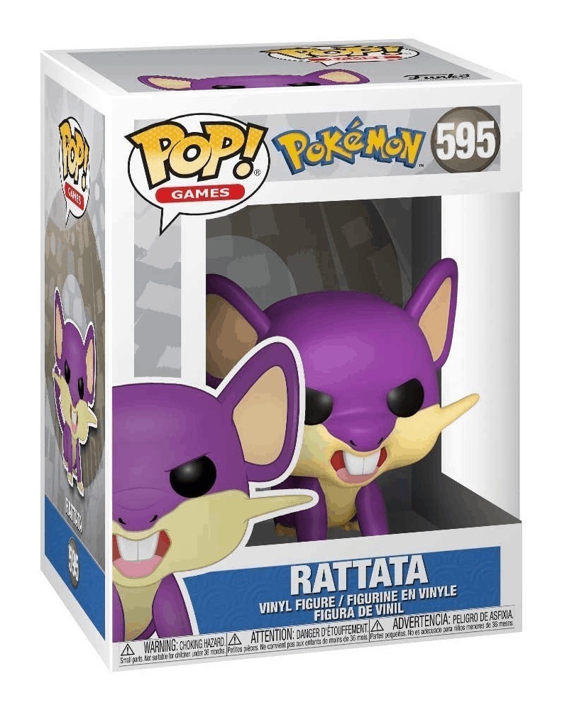 Figura vinil Pop! Pokémon Rattata roxo em embalagem transparente