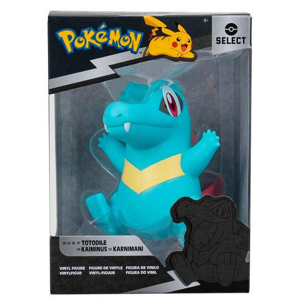 Figura de vinil Totodile Pokémon em embalagem