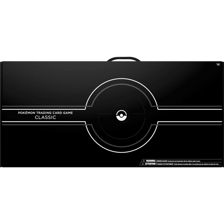 Estojo preto para jogo de cartas Pokémon com design branco e símbolo de Pokébola