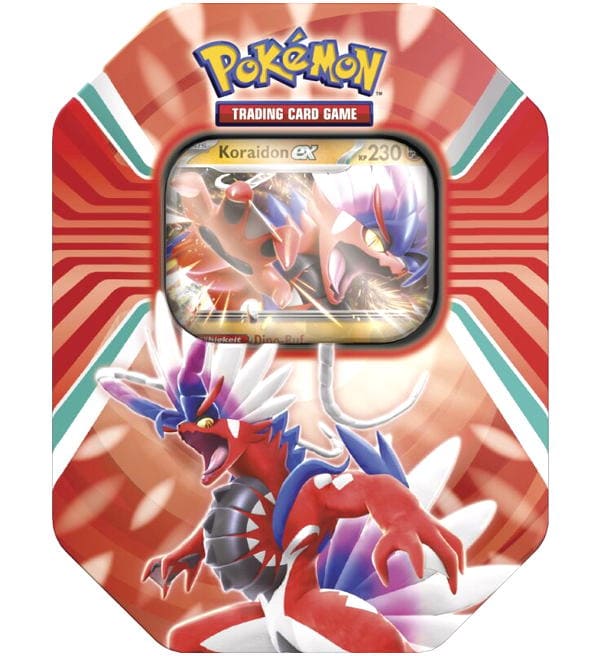 Caixa de Pokémon Trading Card Game com a carta Koraidon EX