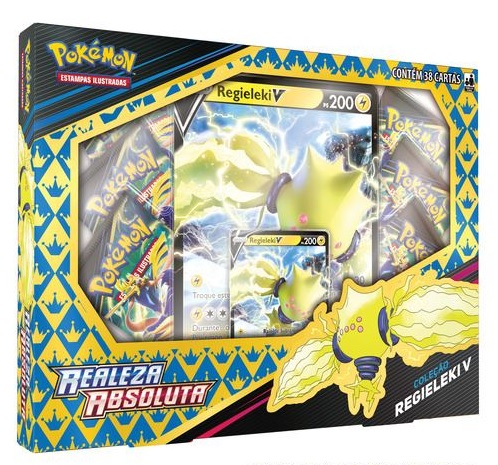 Caixa de cartas Pokémon Realeza Absoluta com Regieleki V