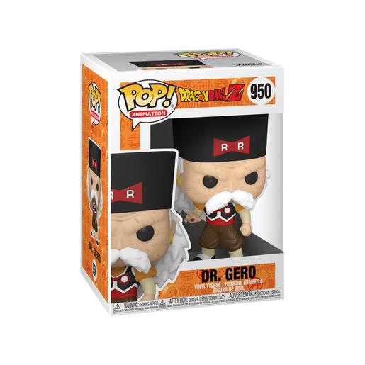 Figura Funko Pop! Dr. Gero Dragon Ball Z com chapéu preto e bigode branco na caixa