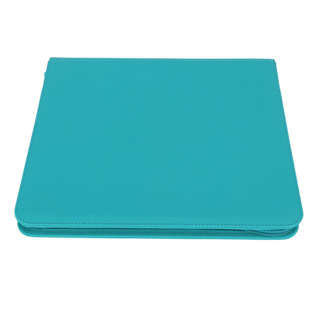 Mala azul turquesa quadrada com fecho de correr