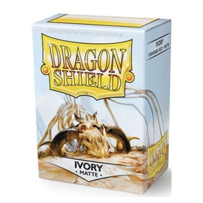 Caixa de proteção para cartões Dragon Shield Ivory Matte com caveira de dragão
