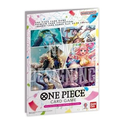 Embalagem do jogo de cartas One Piece Card Game com personagens e texto colorido