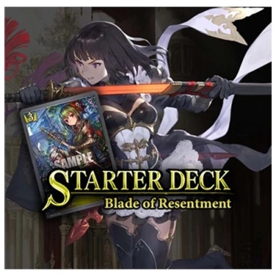 Personagem anime com katana e baralho STARTER DECK Blade of Resentment