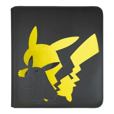 Estojo preto com design de Pikachu amarelo em relevo