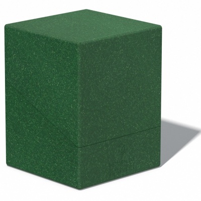 Cubo verde escuro texturizado sobre fundo branco