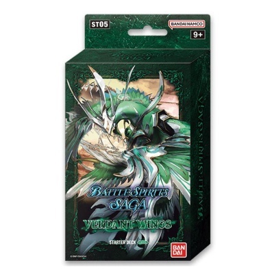 Caixa de baralho Battle Spirits Saga Verdant Wings com ilustração de personagem fantástico