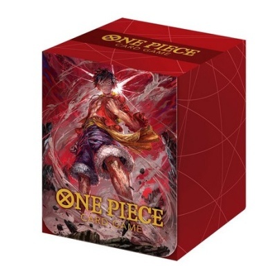 Caixa vermelha ONE PIECE CARD GAME com personagem de anime