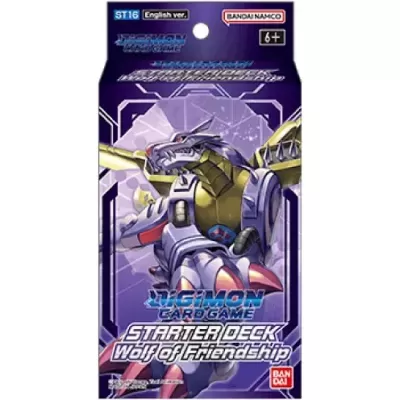 Pacote Digimon Starter Deck Wolf of Friendship com Digimon robótico