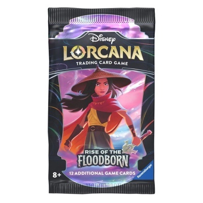 Pacote de cartas Disney Lorcana com personagem feminina e texto