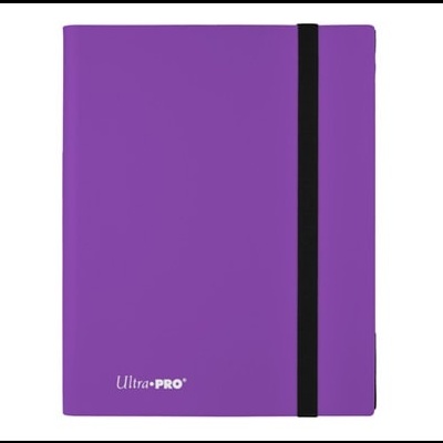 Capa roxa para fichário Ultra PRO com faixa elástica preta