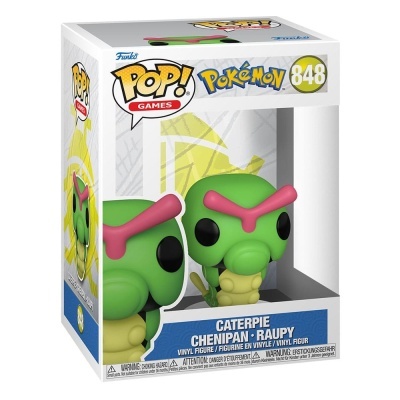 Figura Funko Pop! Games Pokémon Caterpie número 848 na embalagem