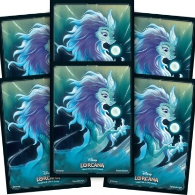Cinco cartas do jogo Disney Lorcana com personagem azul lilás