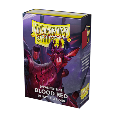 Embalagem de sleeves Dragon Shield Blood Red para cartas de tamanho japonês