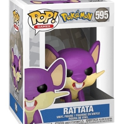 Figura vinil Pop! Pokémon Rattata roxo em embalagem transparente