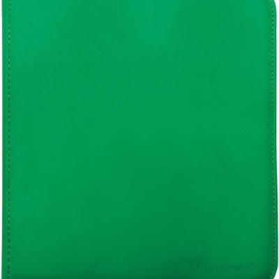 Capa verde lisa em couro sintético com fecho e costura visível