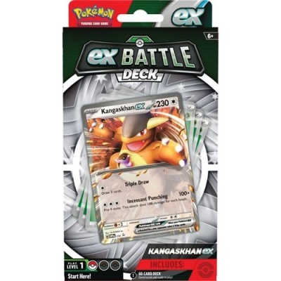 Pack de cartas Pokémon ex BATTLE DECK com carta Kangaskhan ex 230 em destaque