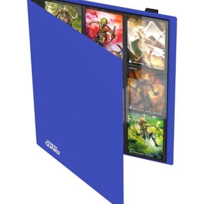 Porta-cartas azul Ultra PRO com cartas colecionáveis coloridas