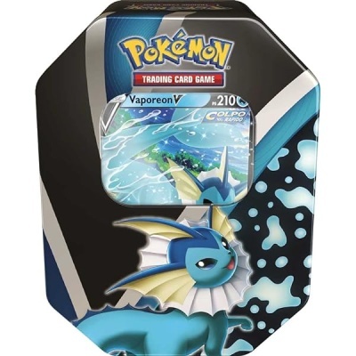 Caixa hexagonal do jogo de cartas Pokémon com Vaporeon