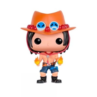 Figura Funko Pop com chapéu laranja e mãos em fogo