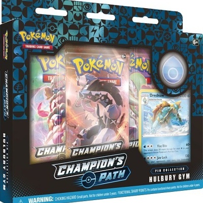 Conjunto Pokémon Champion's Path com três boosters e carta Drednaw