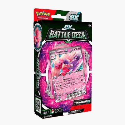 Pacote de cartas Pokémon ex Battle Deck com cartas destacadas Tinkaton ex